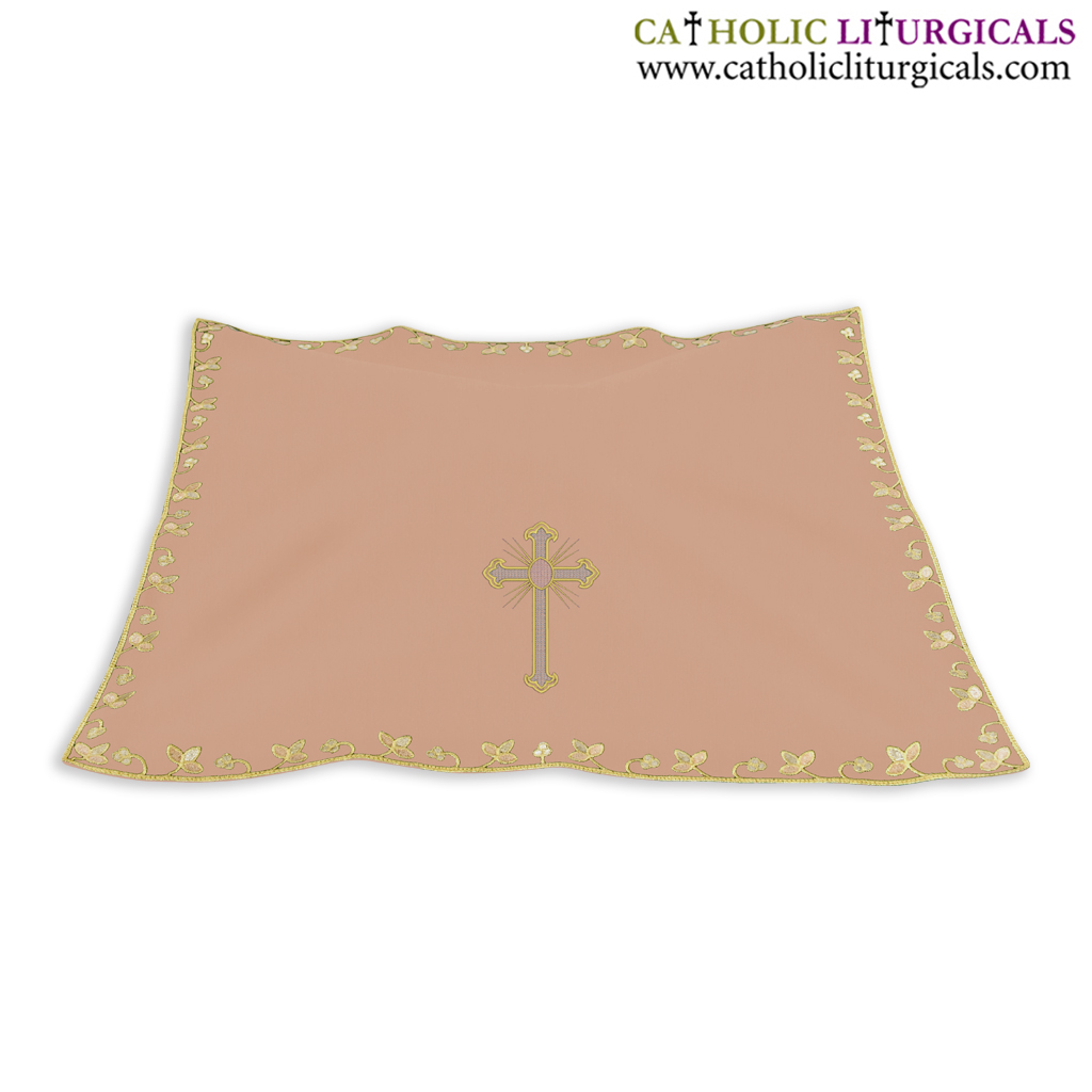 Chalice Veils Rose Cross Embroidered Chalice Veil - Silk