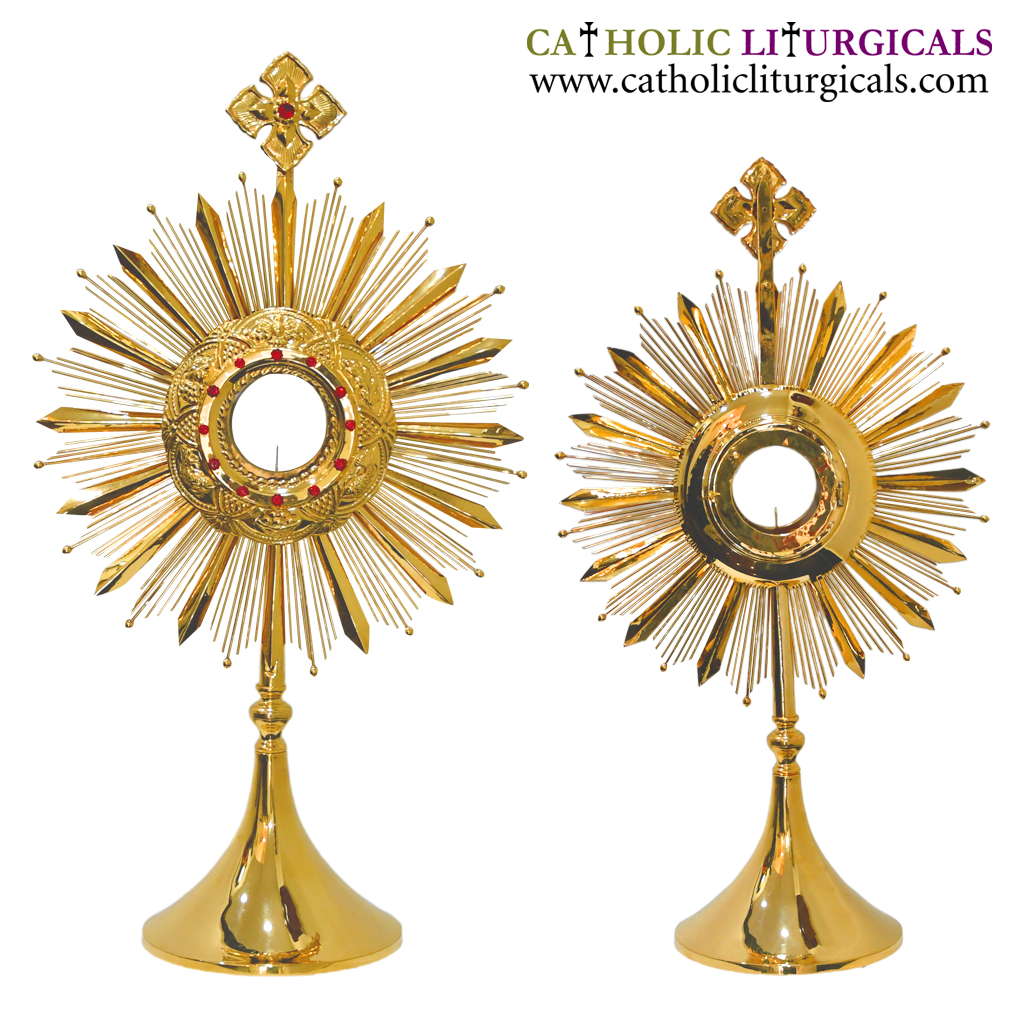 Monstrance 28 inch Gold Plated Monstrance with 3 inch Luna
