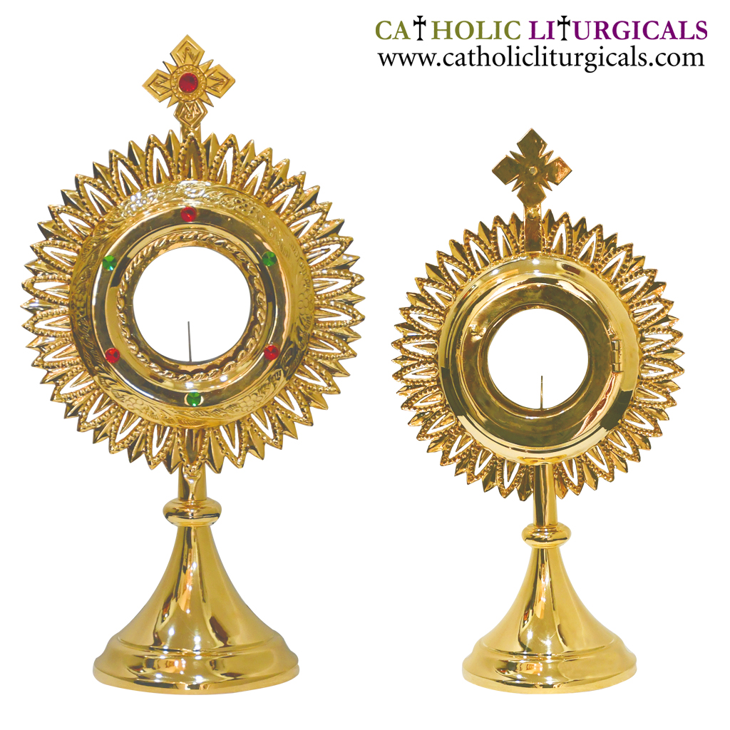 Monstrance 14 inch Gold Plated Monstrance with 3 inch Luna