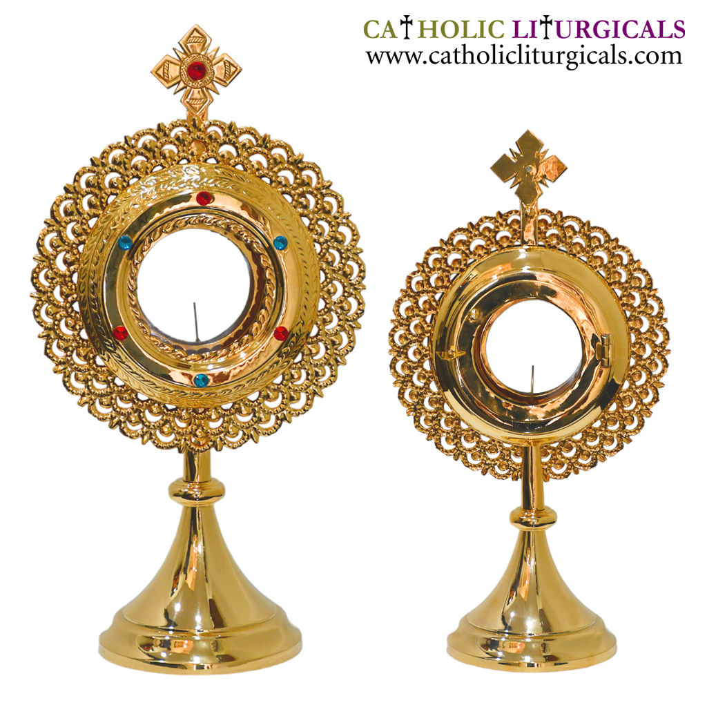 Monstrance 14 inch Gold Plated Monstrance with 3 inch Luna