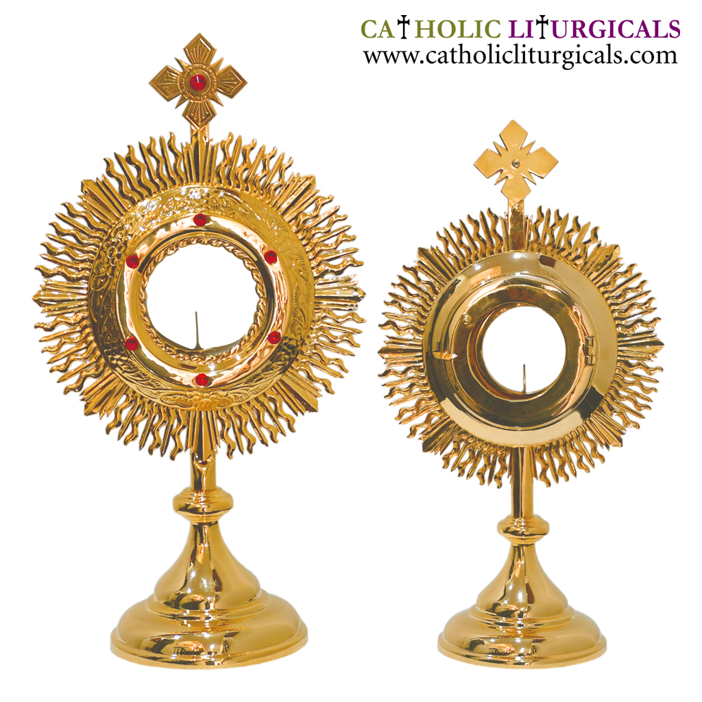 Monstrance 15 inch Gold Plated Monstrance with 3 inch Luna