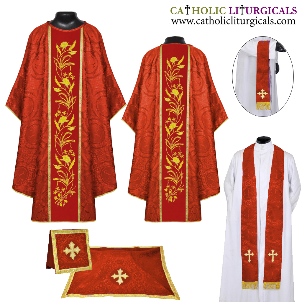 Gothic Chasubles Red Gothic Chasuble & Mass Set