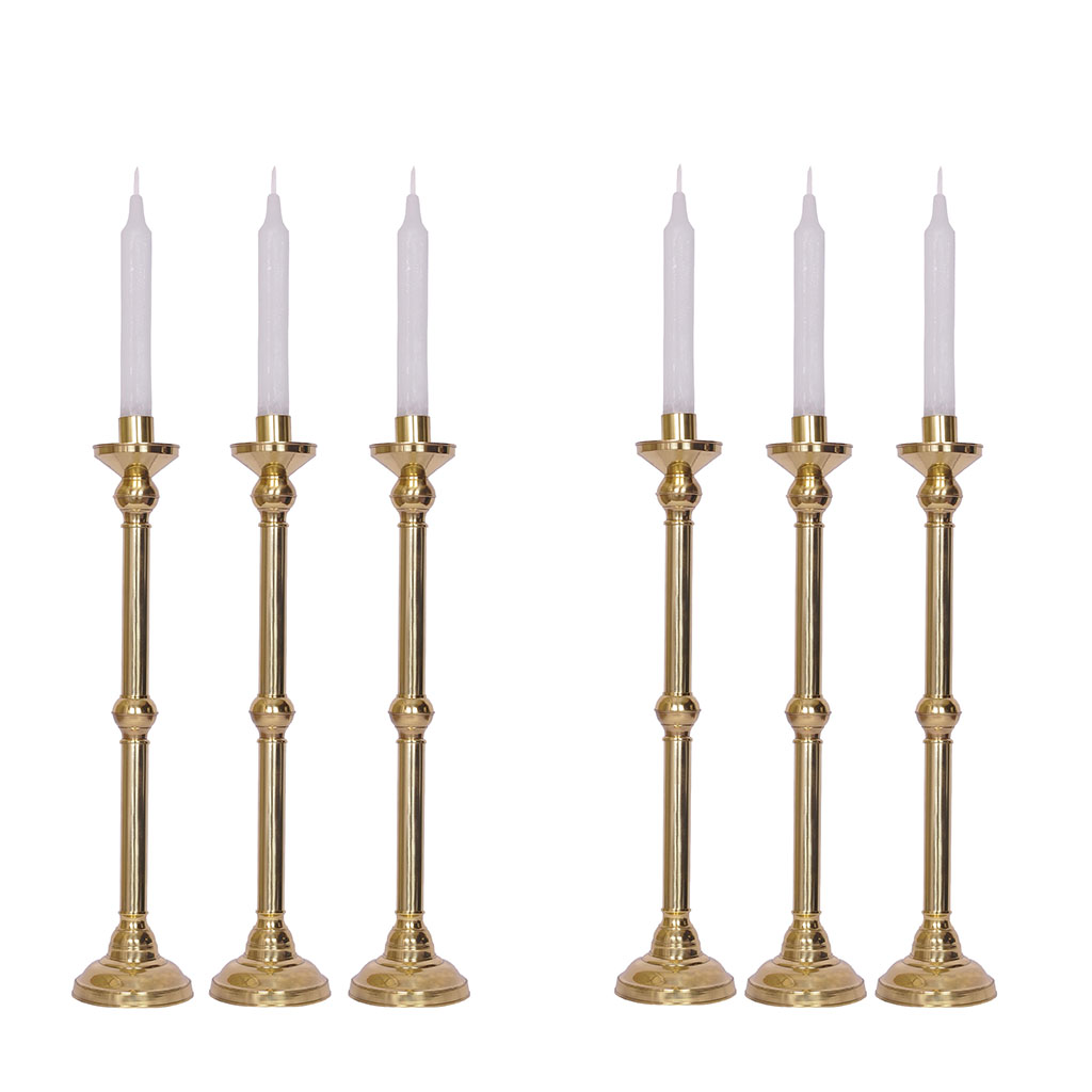 Candle Stands Set of 6 - Sanctuary Candle Stands - Brass