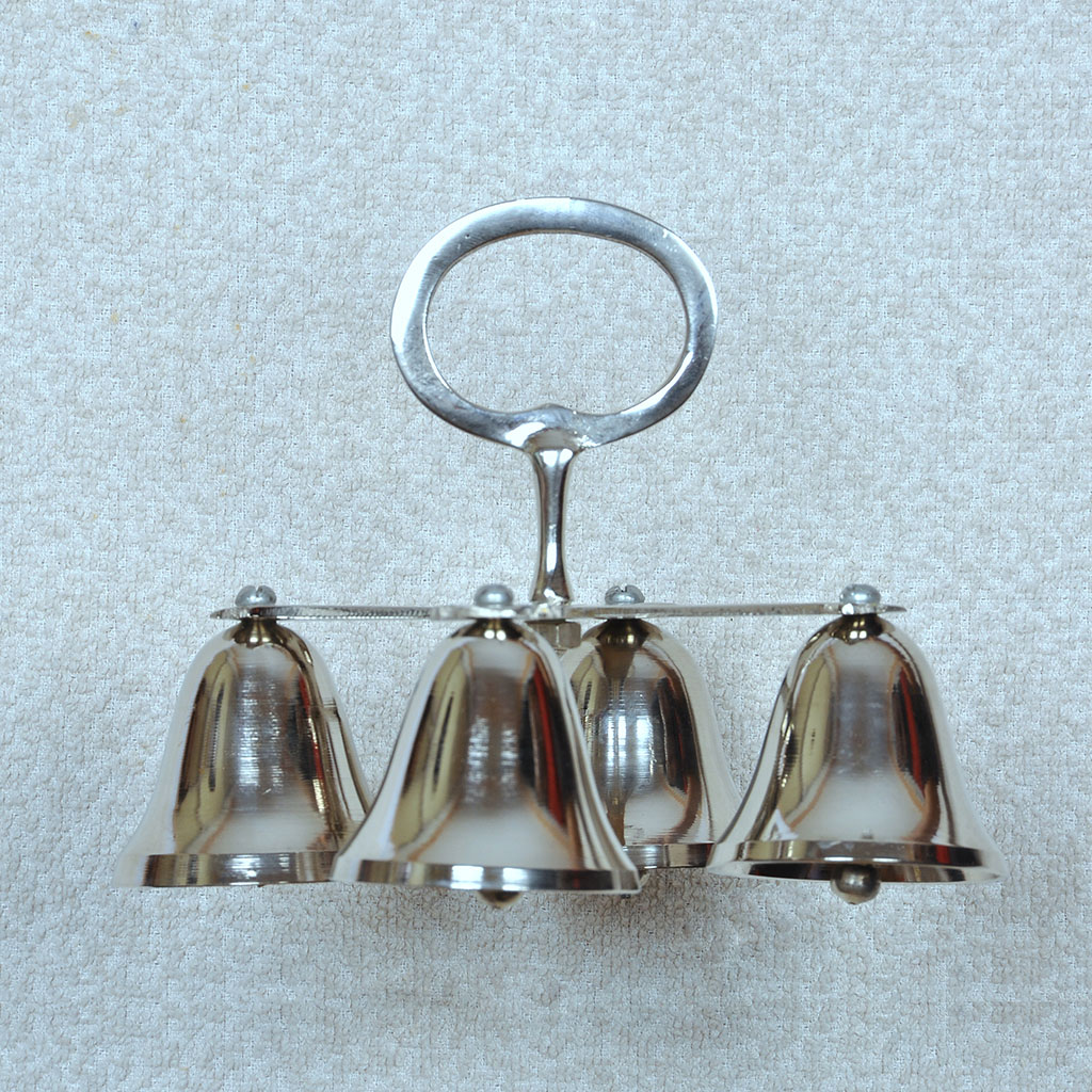 Altar Bells Silver Tone Altar Bell (4 Bell) without Base