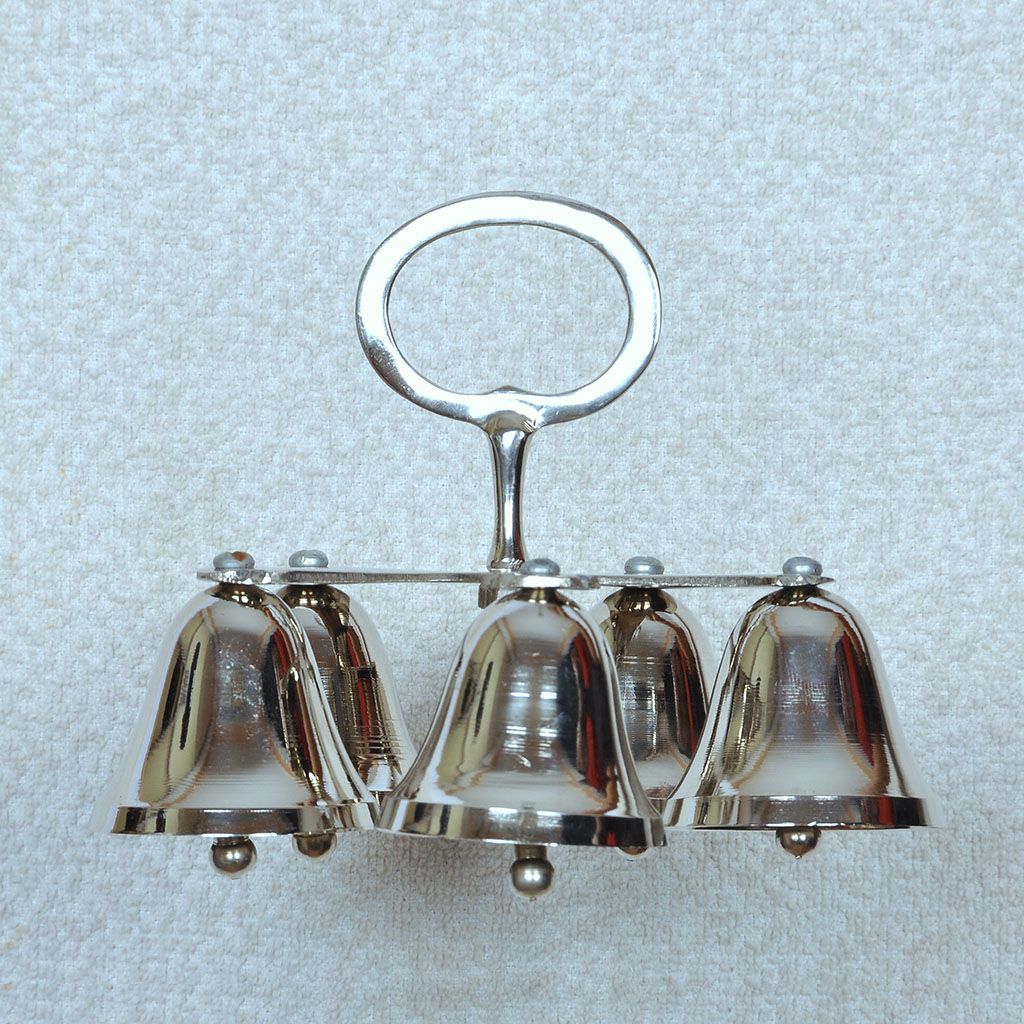 Altar Bells Silver Tone Altar Bell (5 Bell) without Base
