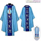 Gothic Chasubles - Marian Blue Vestment & Stole Set