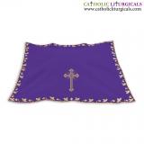 Chalice Veils - Purple Cross Embroidered Chalice Veil - Silk