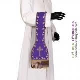 Priest Maniples - Purple Cross Embroidered - Maniple SILK