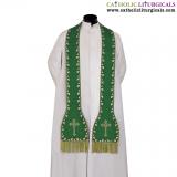 Priest Stoles - Green Cross Embroidered - Priest Stole SILK