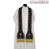 Priest Stoles - Black Cross Embroidered - Priest Stole SILK