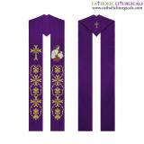 Priest Stoles - Purple Priest Stole - Good Shepherd Embroidery