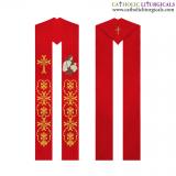 Priest Stoles - Red Priest Stole - Good Shepherd Embroidery